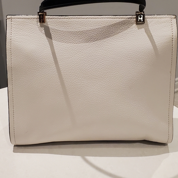 Kate Spade NY Rosaline Bow Black & White Leather Satchel Shoulder Bag - Picture 2 of 10